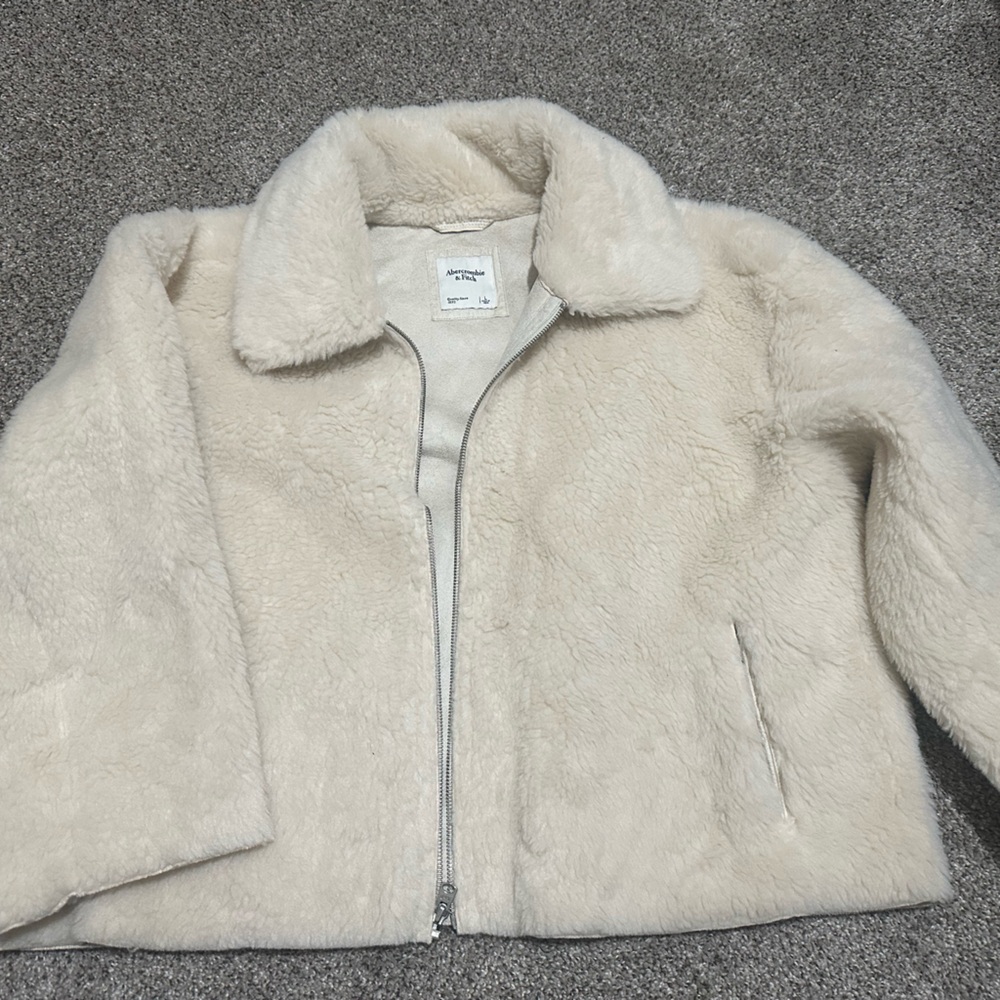 Abercrombie & Fitch Cream Teddy Jacket